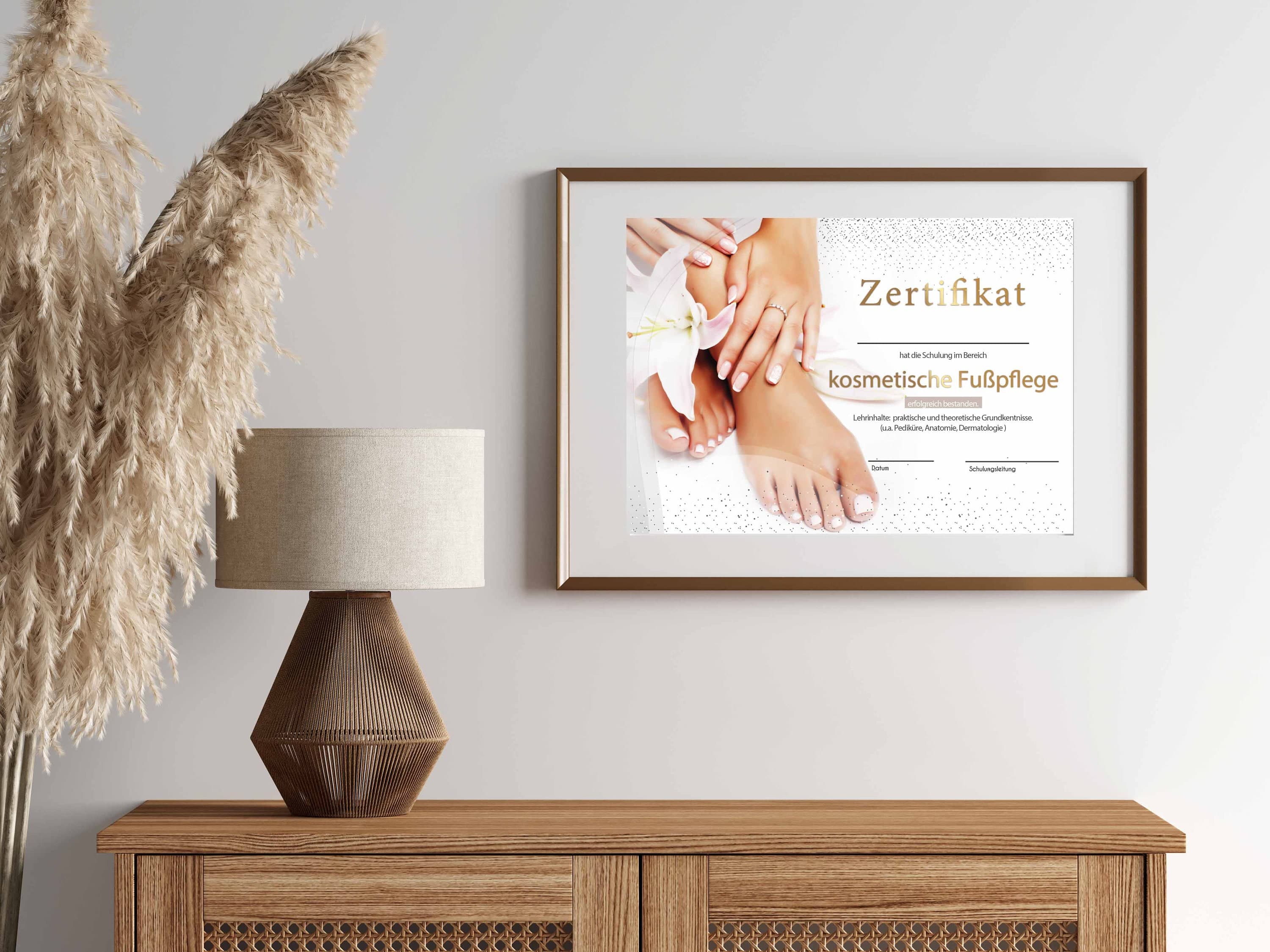 Zertifikat Kosmetische Fusspflege Pedicure | A4 PDF Canva - Vorschau 3