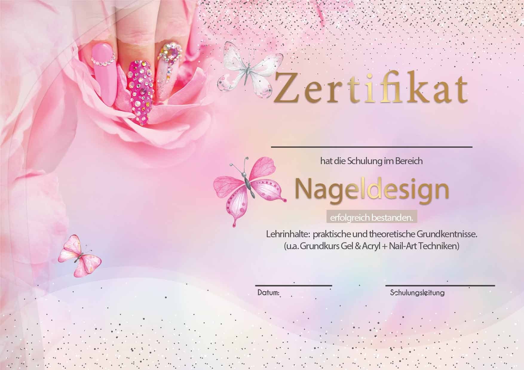 Zertifikat Nageldesign Nail Tech Certificate | A4 PDF Canva - Vorschau 2