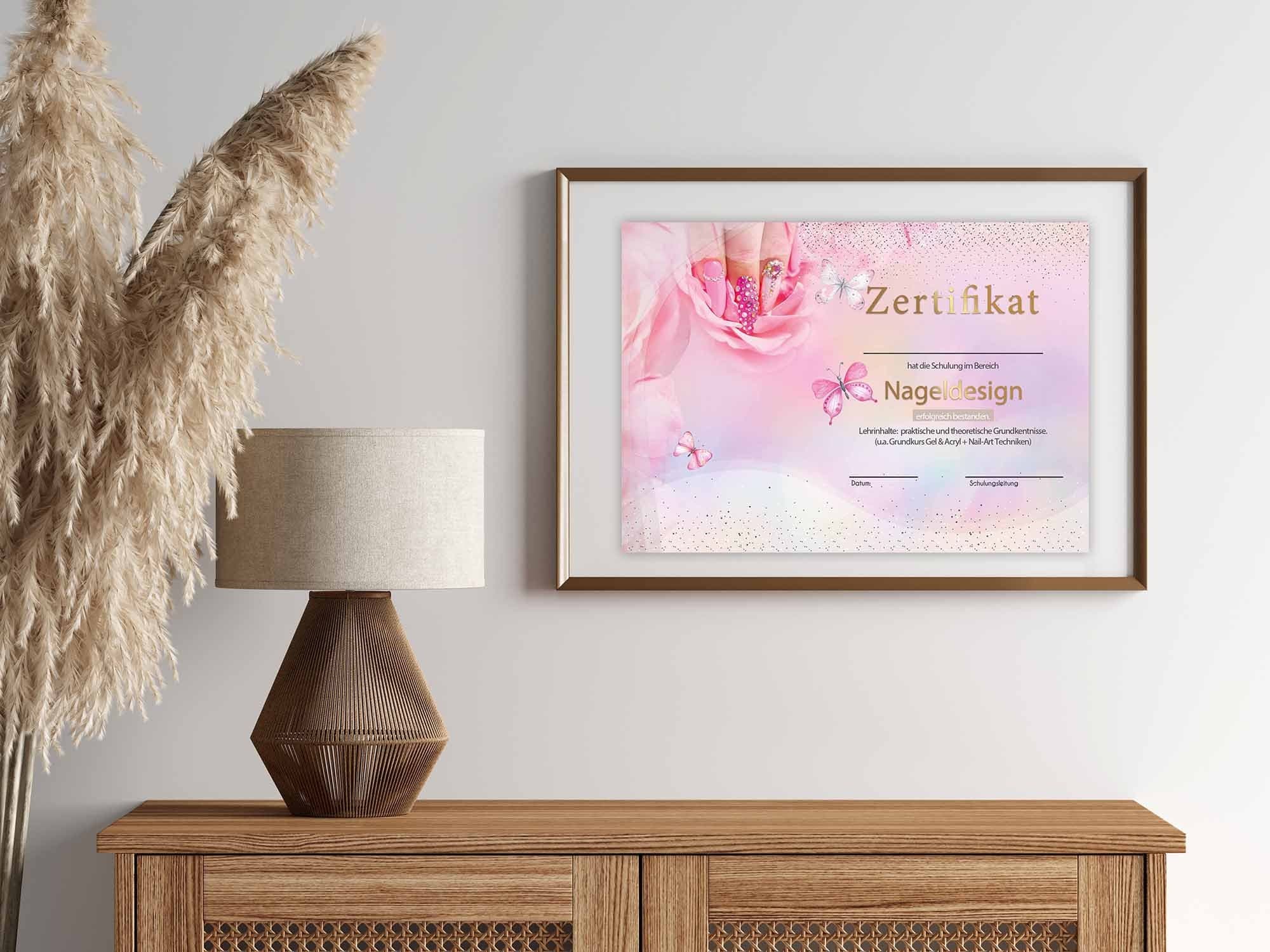 Zertifikat Nageldesign Nail Tech Certificate | A4 PDF Canva - Vorschau 3