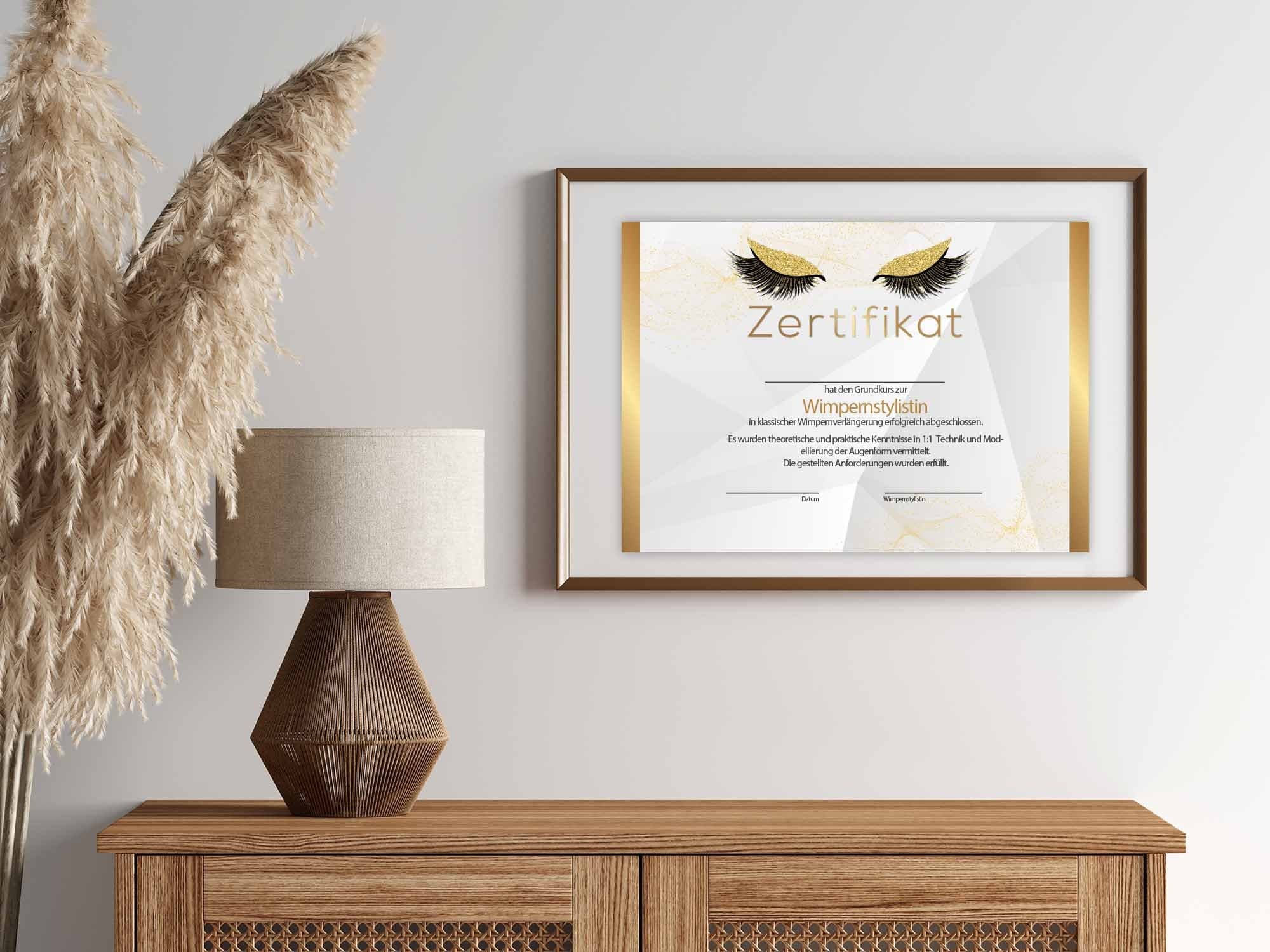 Zertifikat Wimpernverlängerung Lash Extension 1:1 | A4 PDF - Vorschau 3