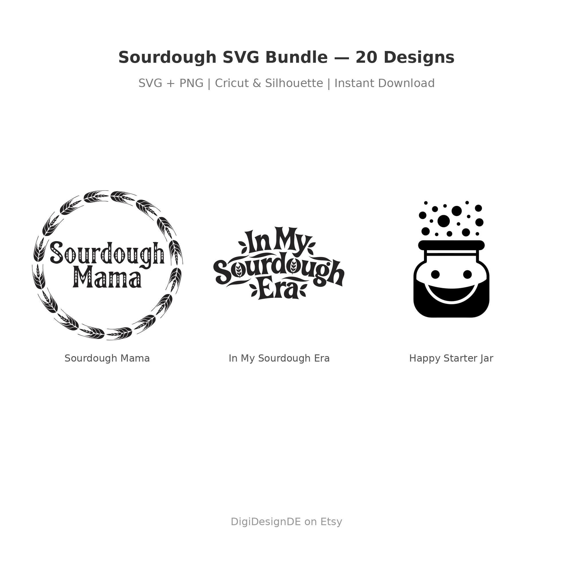 Sauerteig SVG Bundle | Brot Svg | Artisan Bread Svg | Küche Plotterdateien | Cricut Png