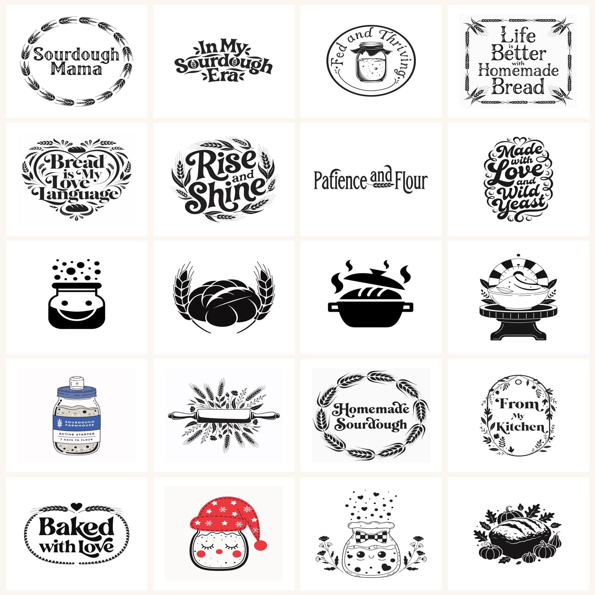 Sauerteig SVG Bundle | Brot Svg | Artisan Bread Svg | Küche Plotterdateien | Cricut Png - Vorschau 6