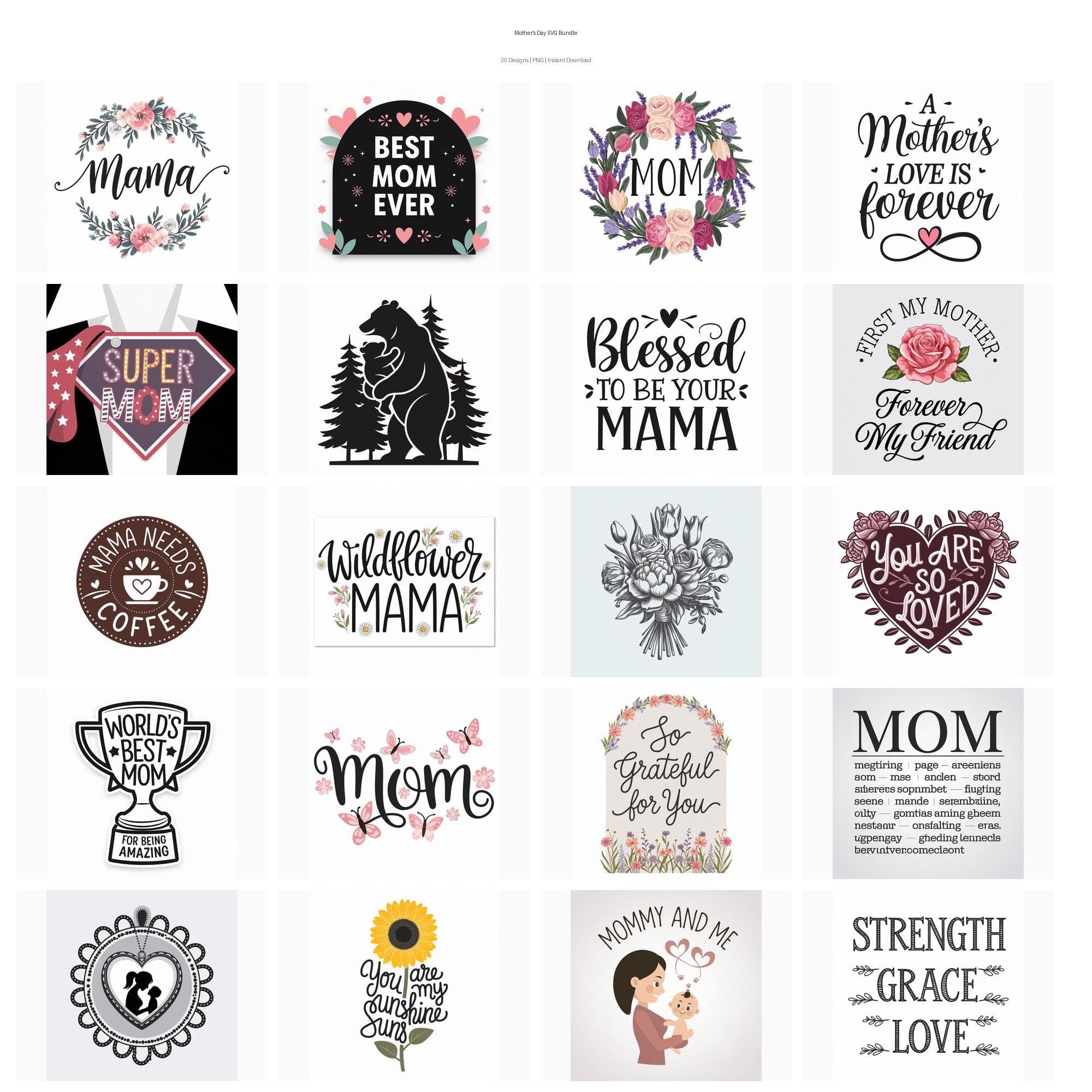 Muttertag SVG Bundle, Mama svg, Mom svg Bundle, Muttertag Geschenk svg - Vorschau 2